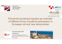 Perceived procedural injustice as motivator of different forms of political participation in European old and new democracies